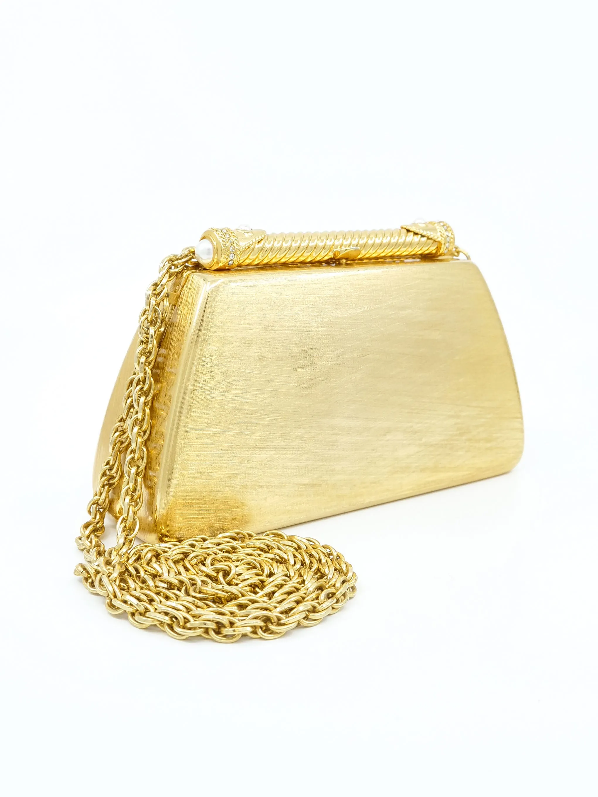 1970s Rodo Etched Goldtone Clutch