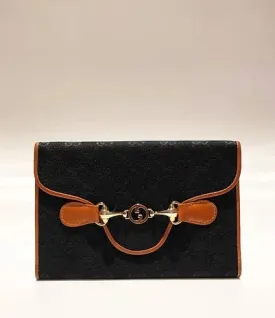 1990s GUCCI GG INTERLOCKING MONOGRAM TAN PASSPORT WALLET