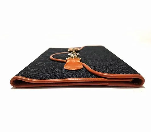 1990s GUCCI GG INTERLOCKING MONOGRAM TAN PASSPORT WALLET