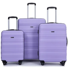3 Piece Luggage Sets Piece Lightweight & Durable Expandable Suitcase With Two Hooks, Spinner Wheels, Tsa Lock, (21 / 25 / 29) Purple