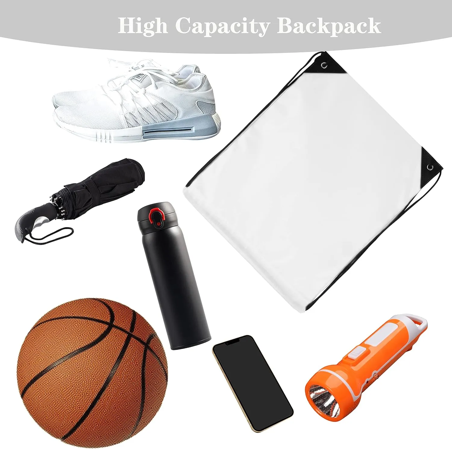 60 Pieces Drawstring Backpack Bags Sports Sackpack Bulk Cinch Gym Bag For Women Men Outdoor Sports BackpackWhite