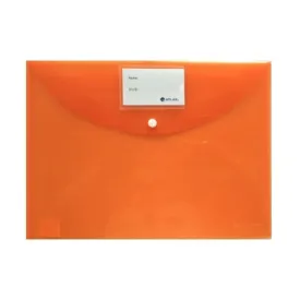 Atlas Doucment Bag Opaque With Name Card & Button, Orange