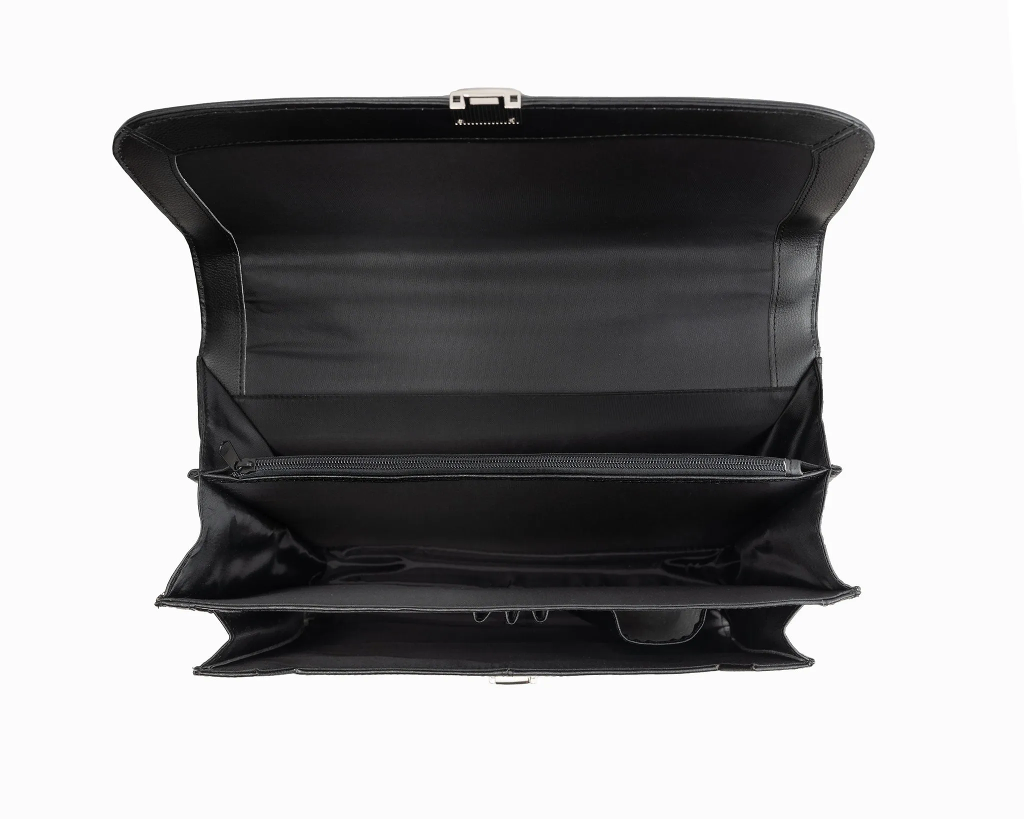 Avenue Leather Flapover Organiser Black