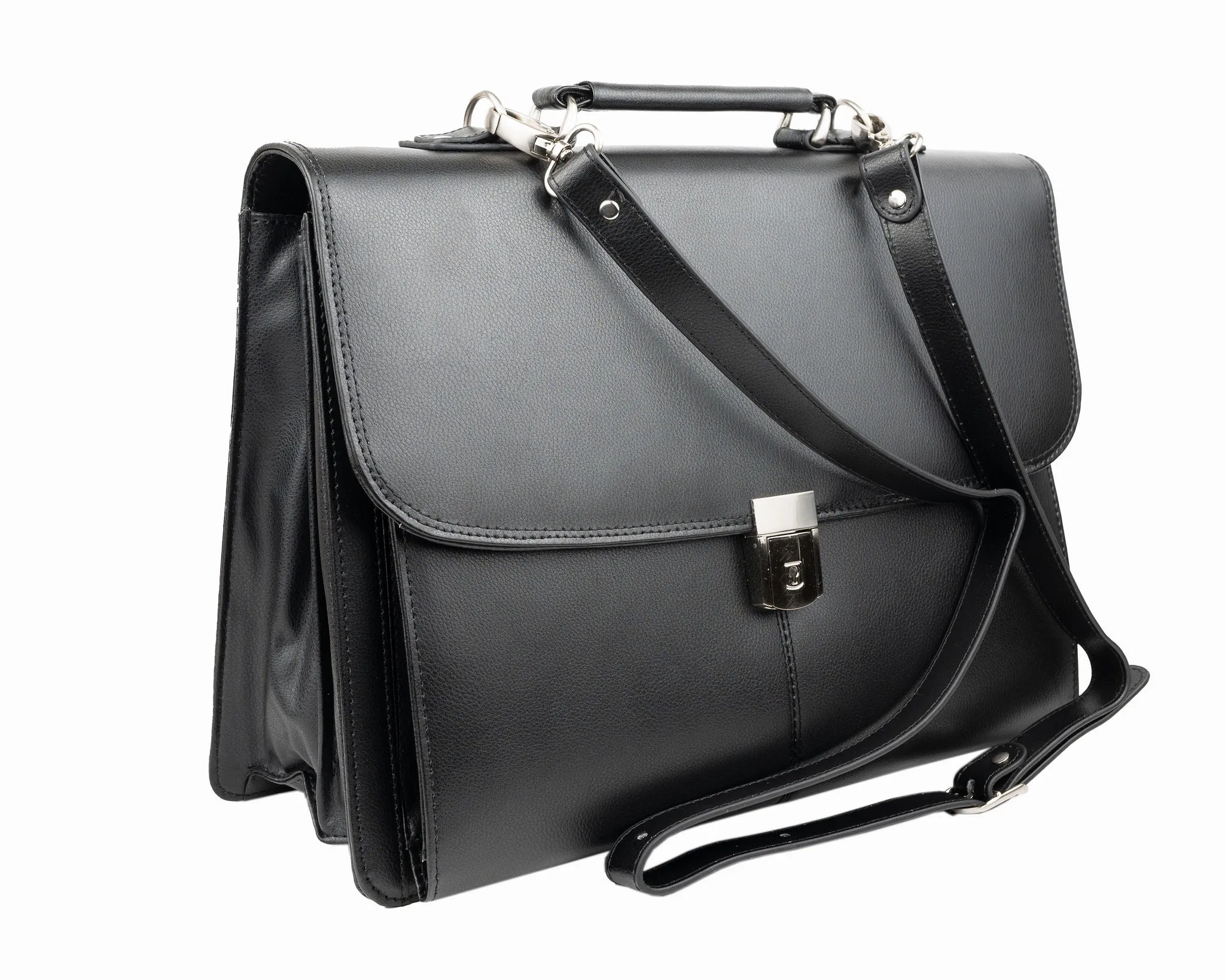 Avenue Leather Flapover Organiser Black