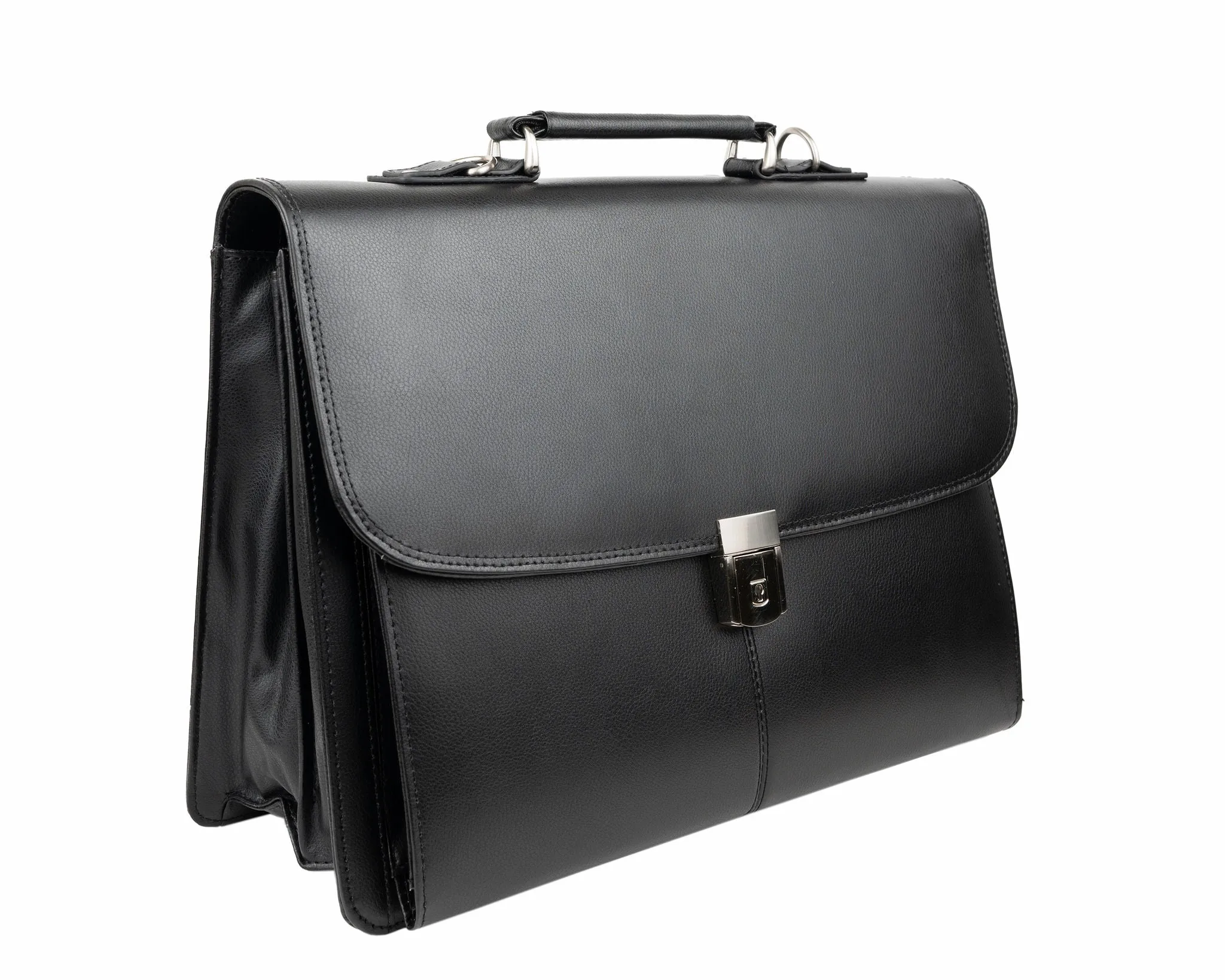 Avenue Leather Flapover Organiser Black
