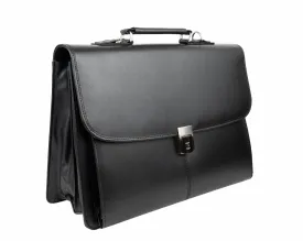 Avenue Leather Flapover Organiser Black