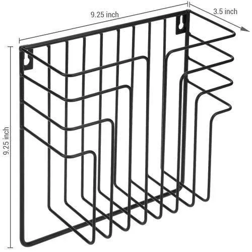 Black Metal Wire Magazine and File Rack
