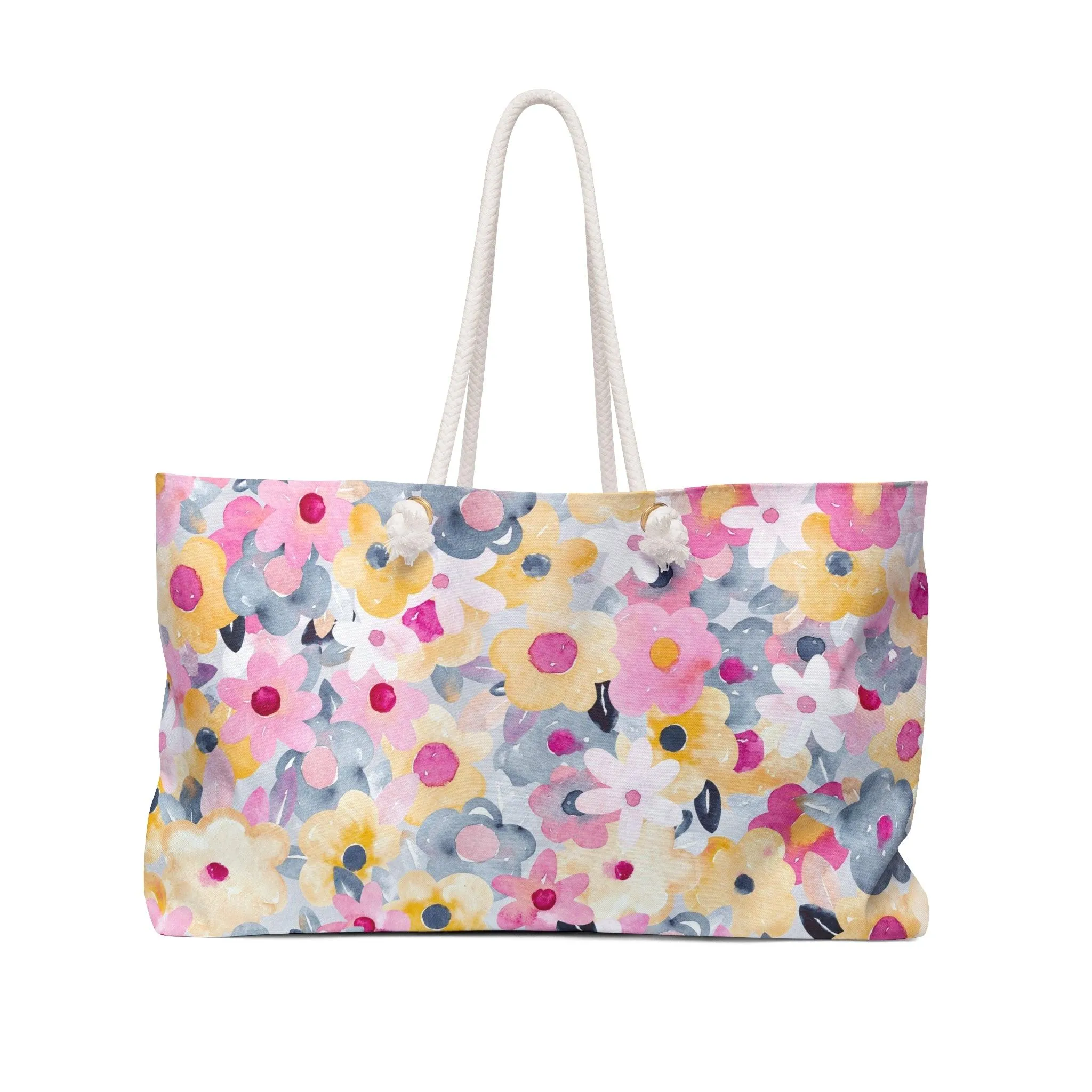 Blossom Elegance Travel Duffel Bag - Sophisticated Weekend Companion