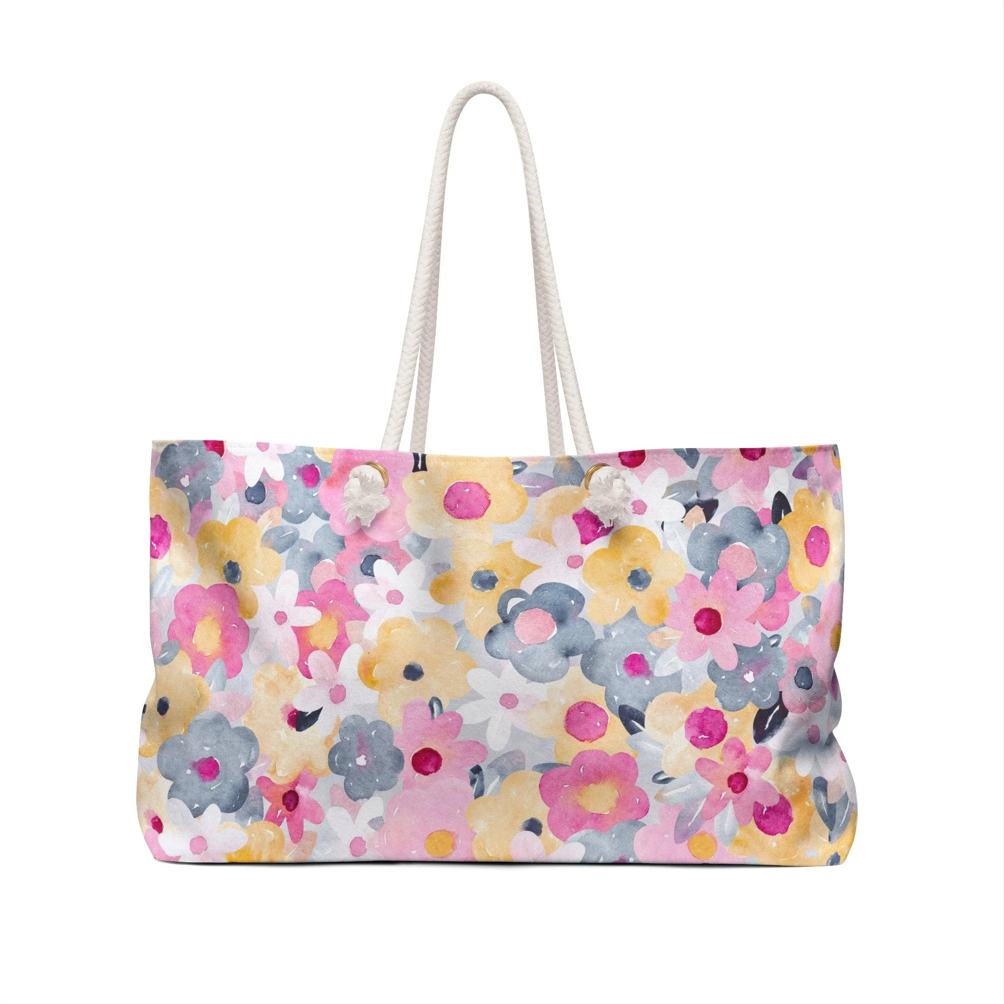 Blossom Elegance Travel Duffel Bag - Sophisticated Weekend Companion