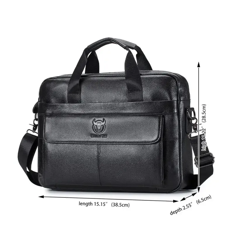 Brown Leather Briefcase Bag for Men with Organized Compartments