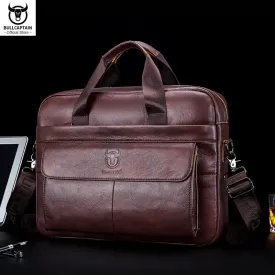 Brown Leather Briefcase Bag for Men with Organized Compartments