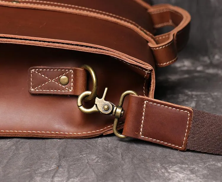Casual Leather Men's Brown Professional Briefcase 15‘’ Laptop Handbag Business Bag For Men