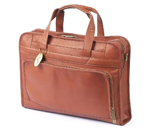 Claire Chase Professional Computer Briefcase, Saddle, One Size