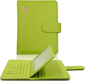 Cnycmy Passport Holder with Airtag,Passport-Wallet-Holder for Women, RFID Passport Holder with Slot Waterproof, PU Leather Travel Passport Case (Grass green)