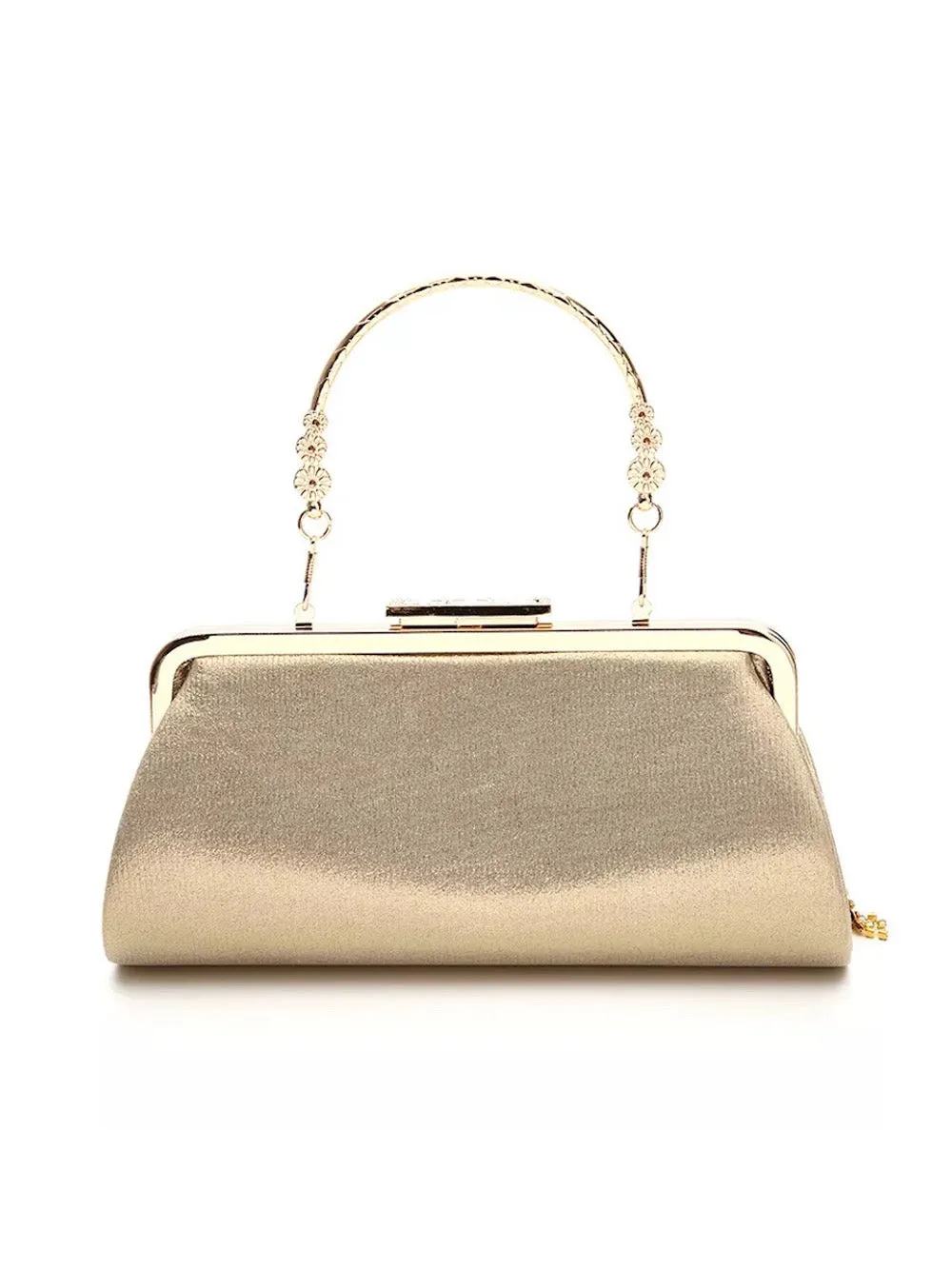 Crystal tassel handbag in silver & gold