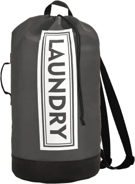 Dark Grey Laundry Backpack Large Heavy Duty Laundry Bag for College Students Laundry bag with Shoulder Straps Dirty Clothes Organizer for Traveling Waterproof