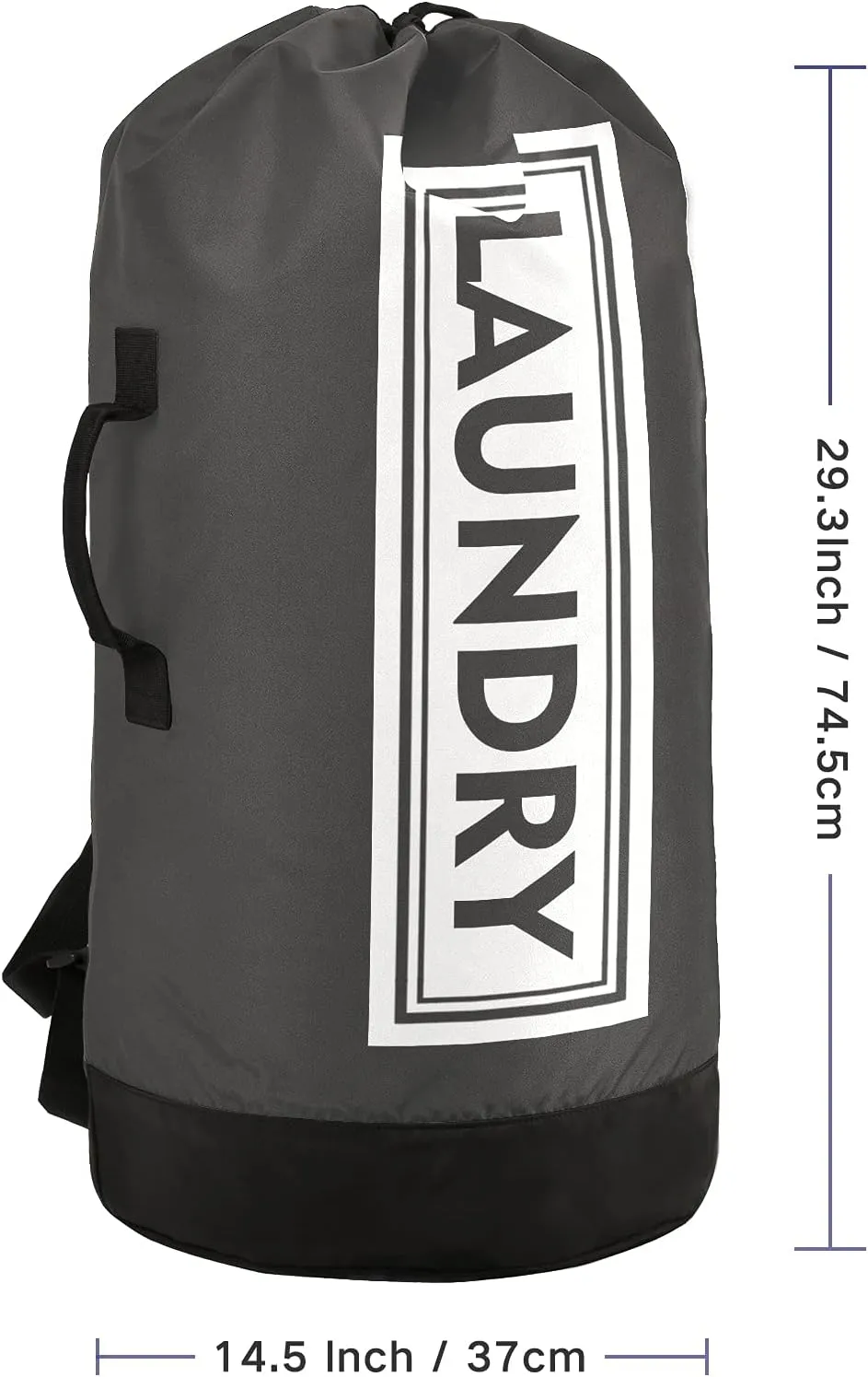 Dark Grey Laundry Backpack Large Heavy Duty Laundry Bag for College Students Laundry bag with Shoulder Straps Dirty Clothes Organizer for Traveling Waterproof