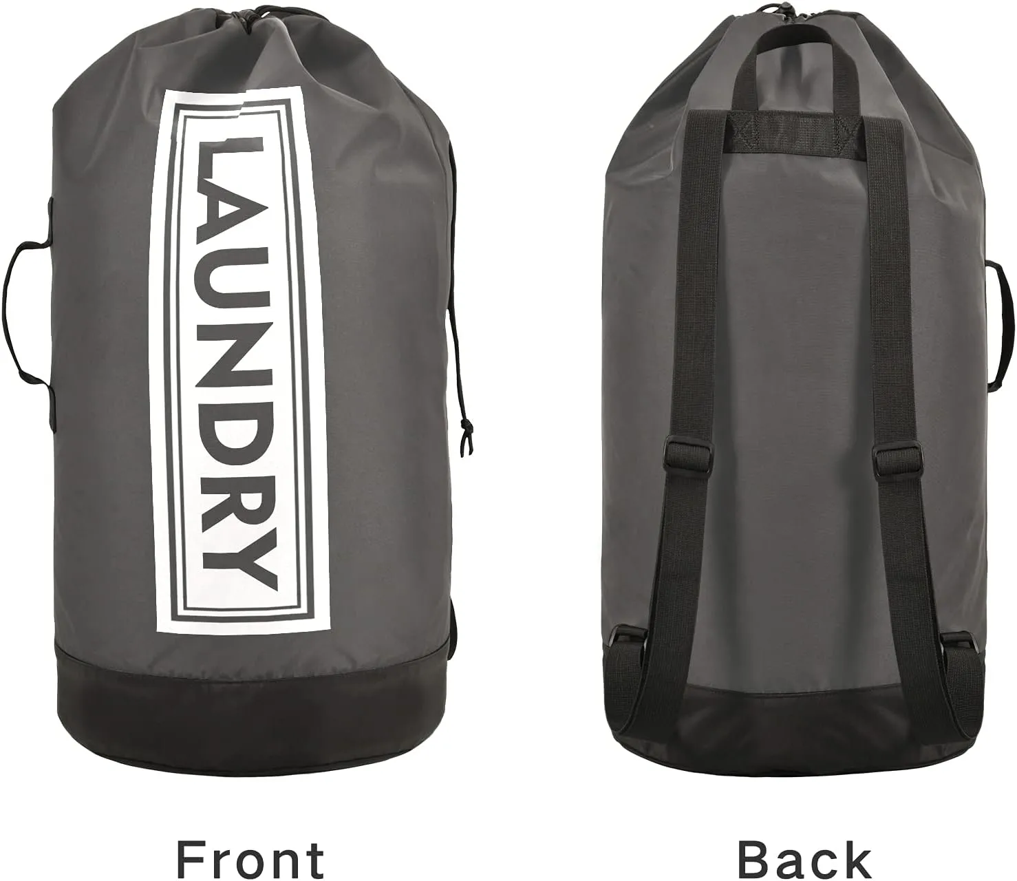 Dark Grey Laundry Backpack Large Heavy Duty Laundry Bag for College Students Laundry bag with Shoulder Straps Dirty Clothes Organizer for Traveling Waterproof