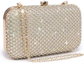 Dasein Womens Rhinestone Clutch Purse Sparkling Evening Bag with Crystal Clasp for Formal Prom Party Wedding