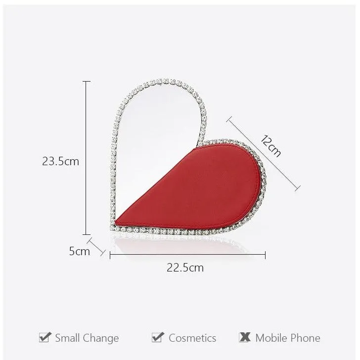 Diamond Heart Evening Clutch Bags - 4 Colors