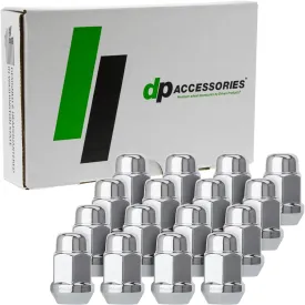 DPAccessories Chrome M12x1.50 Lug Nuts | Closed End Bulge Acorn | 36mm (1.4") Tall | 19mm (3/4") Hex | Set of 16 | D3116-HT-2305/16