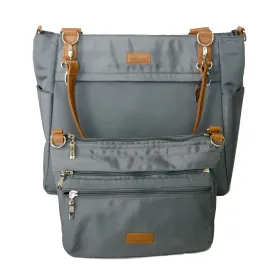 Full Convertible Set Diaper Bag with Tote in Nylon | Gray