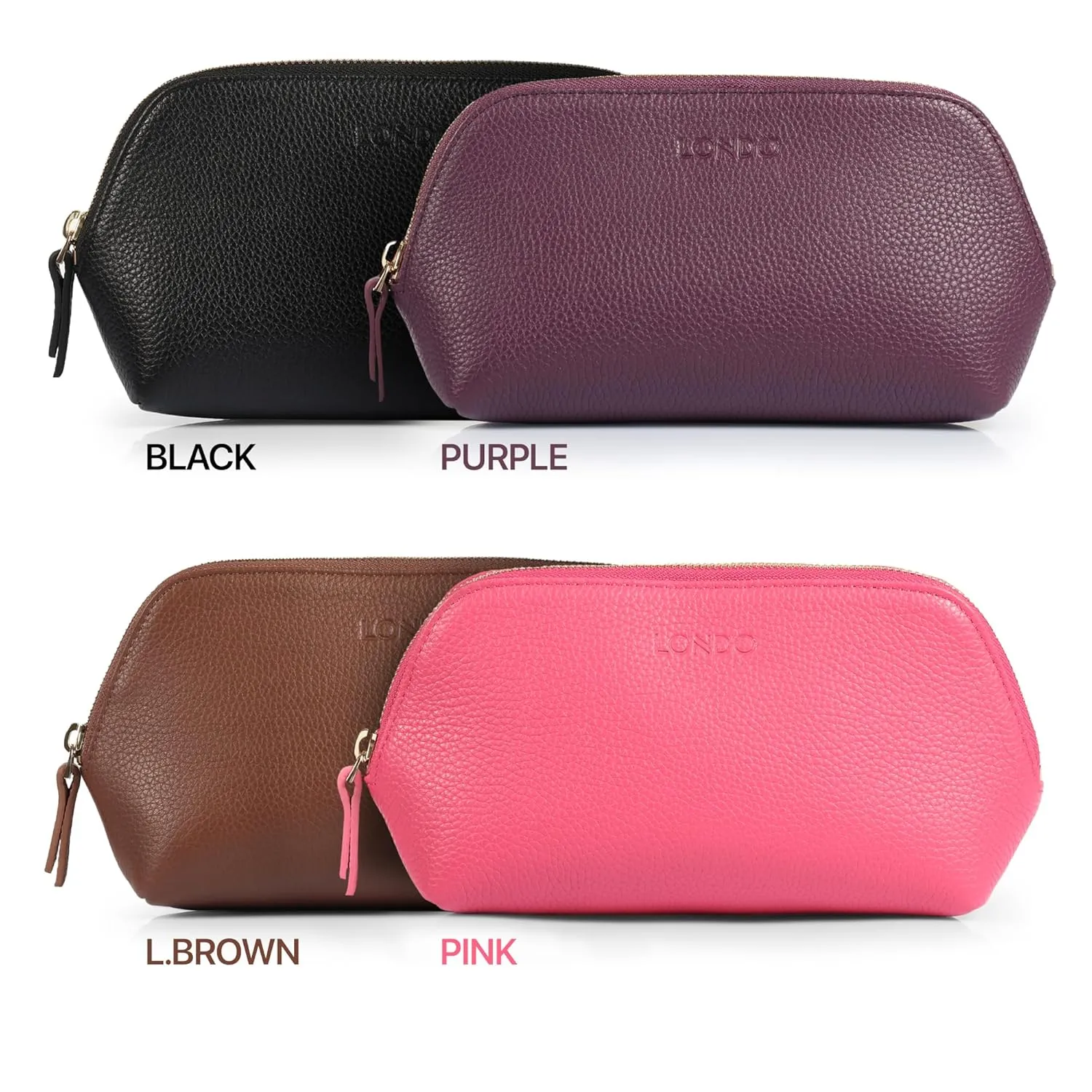 Genuine Leather Makeup Bag  Cosmetic Pouch, Travel Organizer, Toiletry Clutch for Women, Stylish & Durable Storage for Essentials