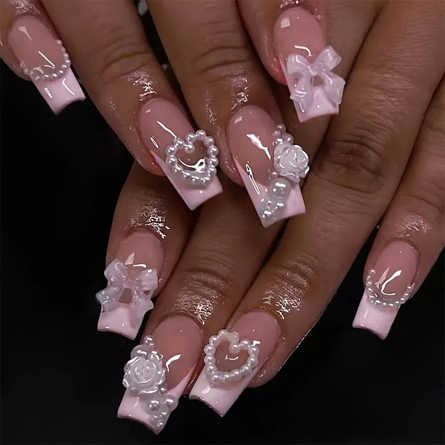 Glamorous Rhinestone-Studded Press-On Nails