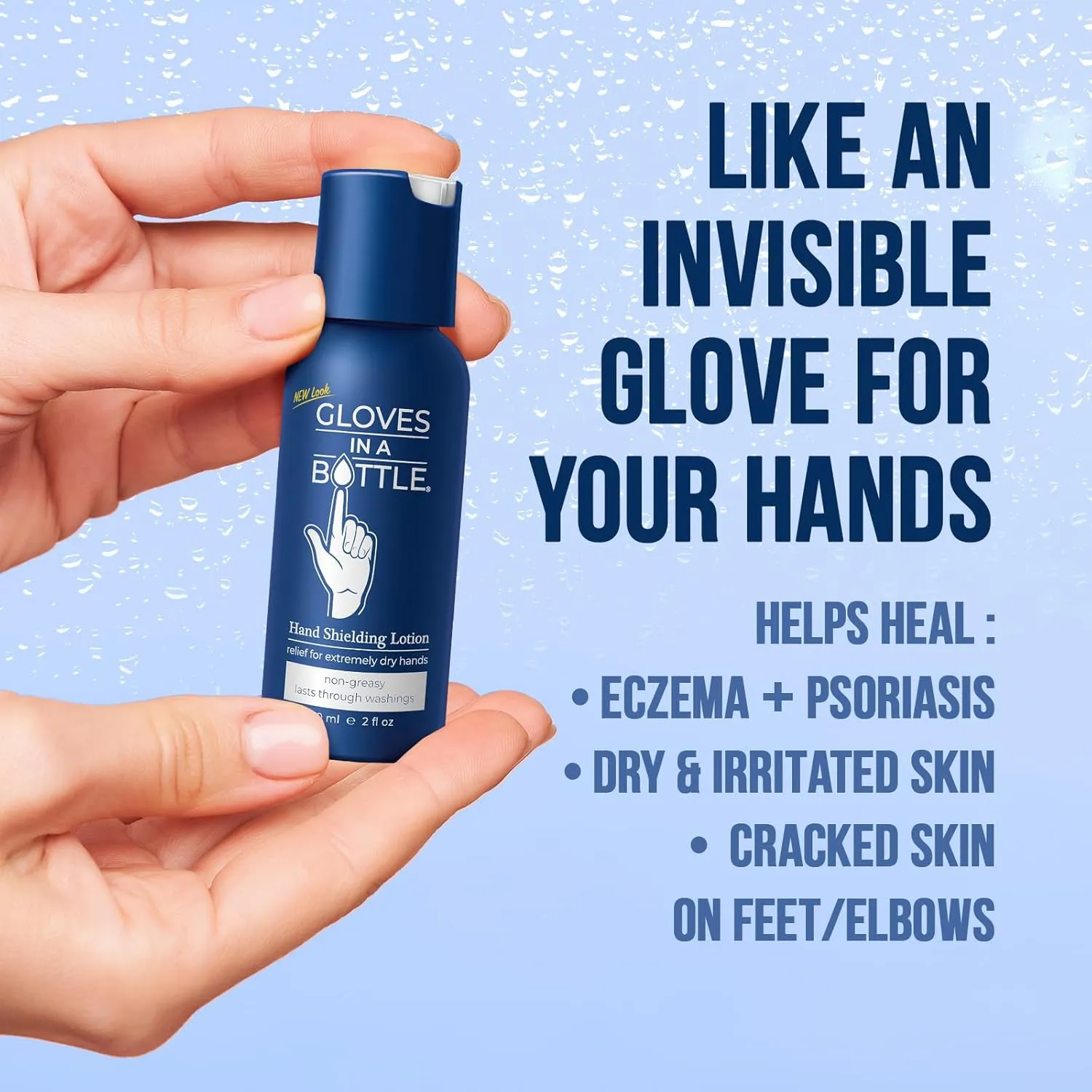 Gloves In A Bottle Hand Lotion for Nurses  Best Travel Hand Cream for Dry, Cracked Hands, Eczema & Psoriasis Relief  Silicone Glove Hand Lotion for Healthcare Workers  2 oz