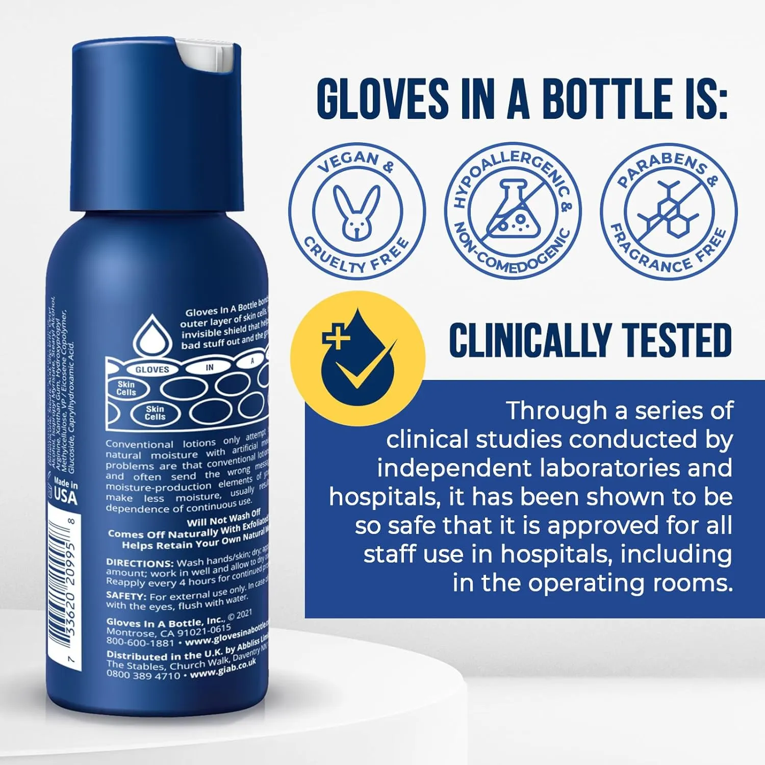 Gloves In A Bottle Hand Lotion for Nurses  Best Travel Hand Cream for Dry, Cracked Hands, Eczema & Psoriasis Relief  Silicone Glove Hand Lotion for Healthcare Workers  2 oz