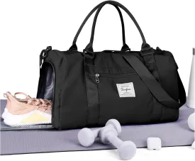 Gym Bags Womens Mens with Shoes Compartment and Wet Pocket,Travel Duffel Bag for Women for Plane,Sport Gym Tote Bags Swimming Yoga,Small Waterproof Weekend Overnight Bag Carry on Bag Hospital Holdalls