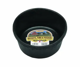Little Giant Heavy Duty Rubber Tub | Durable Rubber Feed Pan | Indoor & Outdoor Use | Rubber Feed Bucket | 2 Quarts