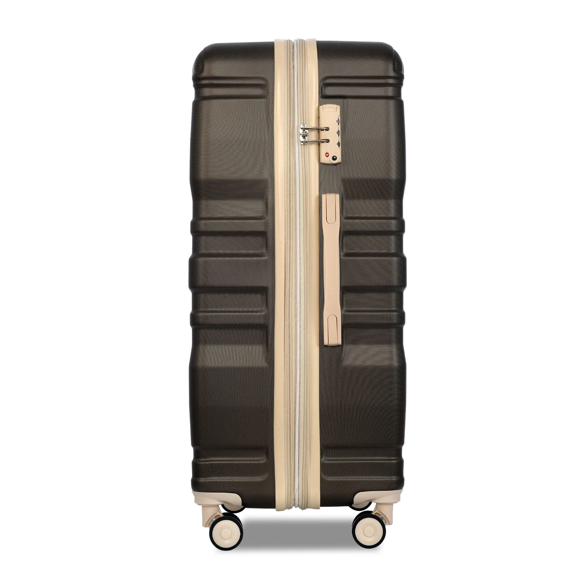 Luggage Sets New Model Expandable Abs Hardshell 3 Pieces Clearance Luggage Hardside Lightweight Durable Suitcase Sets Spinner Wheels Suitcase With Tsa Lock 20''24''28'' (Brown)