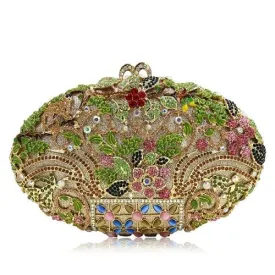 Luxury Rhinestone Crystal Oval Clutch Ladies Purse