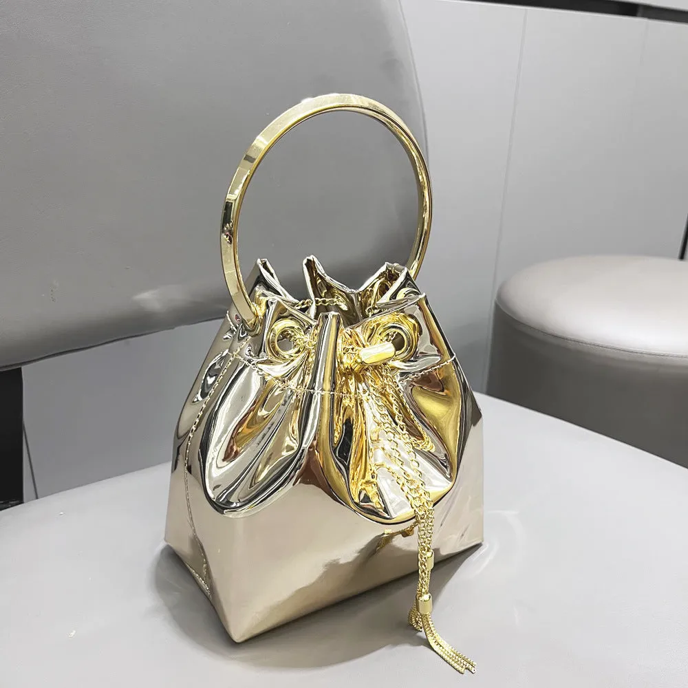 Metallic Glam: Women's Chain Clutch Bag