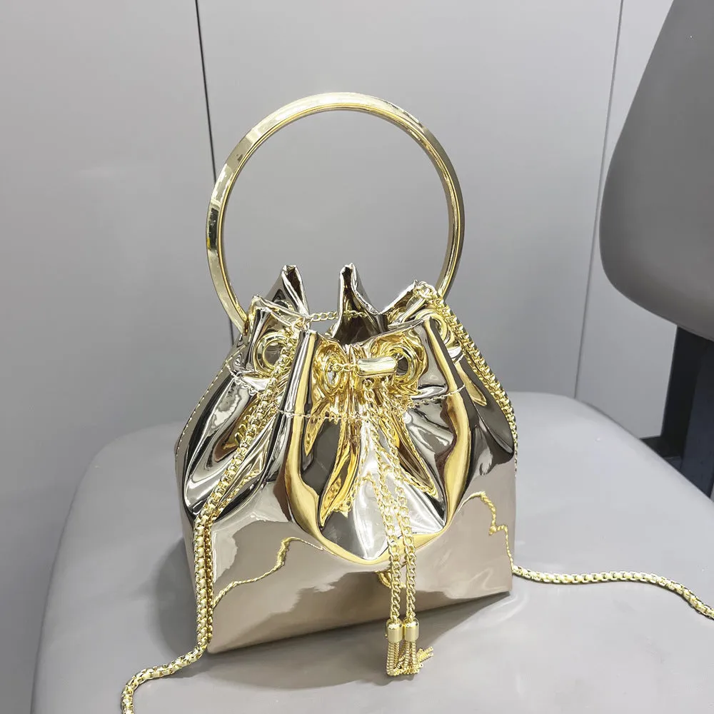 Metallic Glam: Women's Chain Clutch Bag