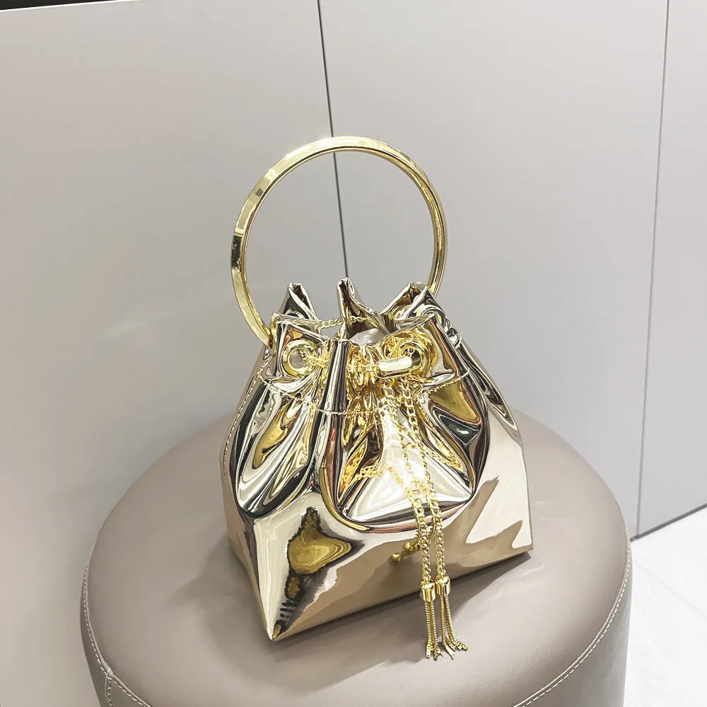 Metallic Glam: Women's Chain Clutch Bag