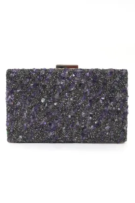 MOSIAC STATEMENT CLUTCH-PURPLE