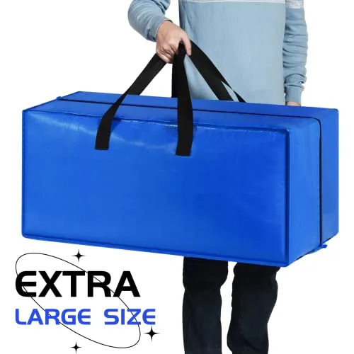 Moving Bags, Storage Totes, Extra Large Storage Bags for Moving Supplies, College Dorm Essentials, Bedroom Closet, Packing Bags with Backpack Handles Zipper Compatible with IKEA Frakta Cart（2 Pack）