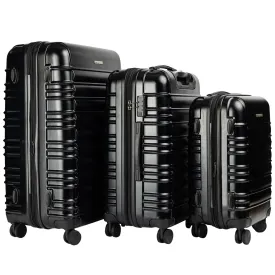 Olympus Noctis Hard Shell ABS PC Luggage Set in Stygian Black (3 Piece Set)