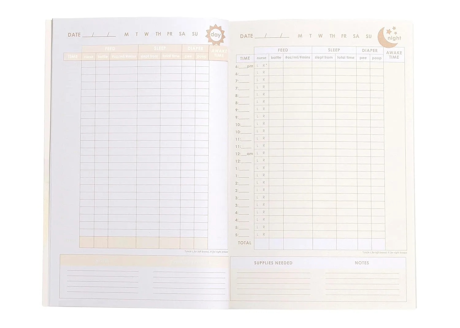 Pearhead Baby Daily Log Book, Fill in Pages, Track Your Newborn Babys Schedule, Daily Tracker for New Parents, Keepsakes for New Moms
