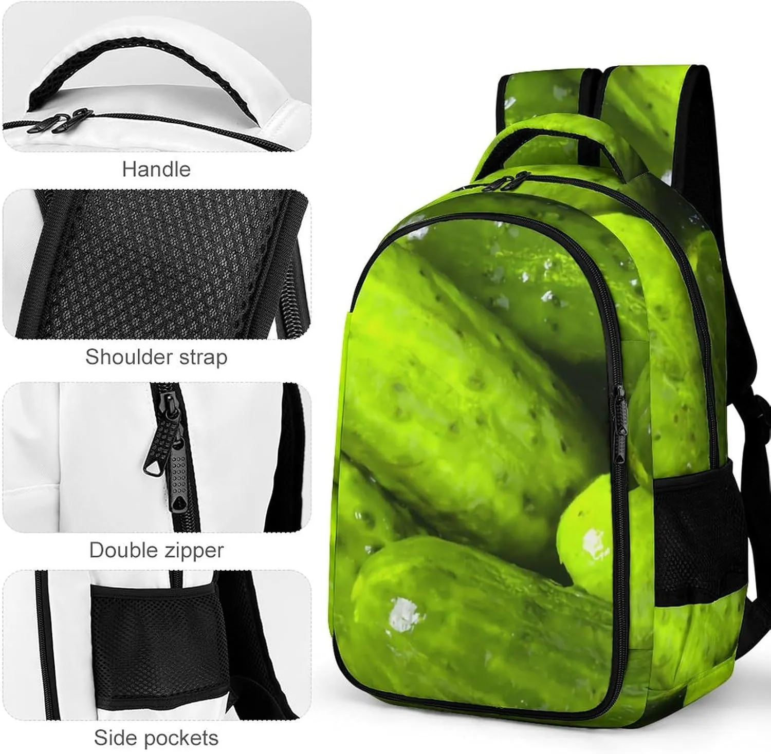 Pickles Pickle Backpack Large Capacity Lightweight Backpack Laptop Backpack For Unisex