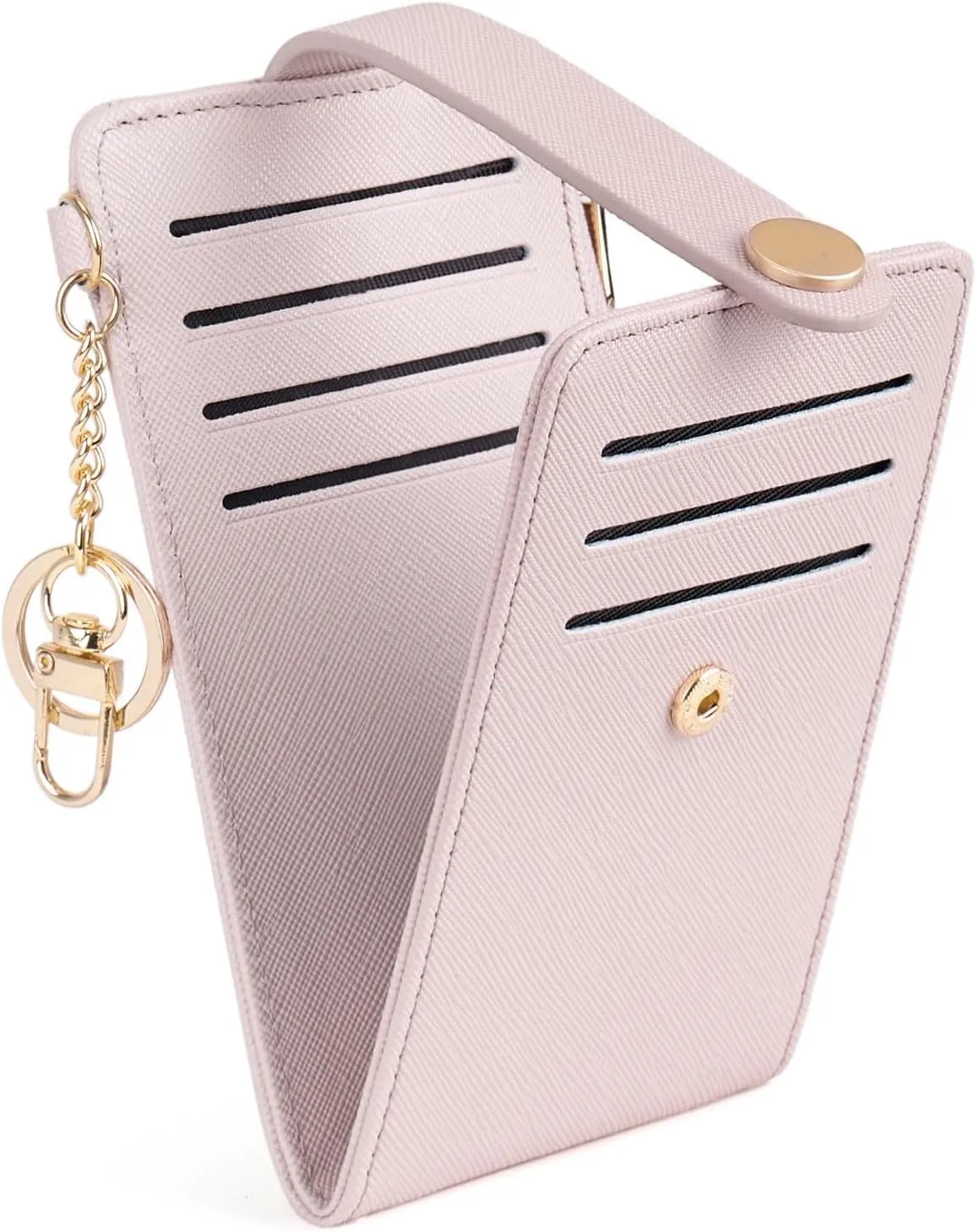 POIUGOYA Slim Wallet for Women,RFID Blocking Bifold Credit Card Holder with Zipper Coin Pocket,ID Window,Keychain
