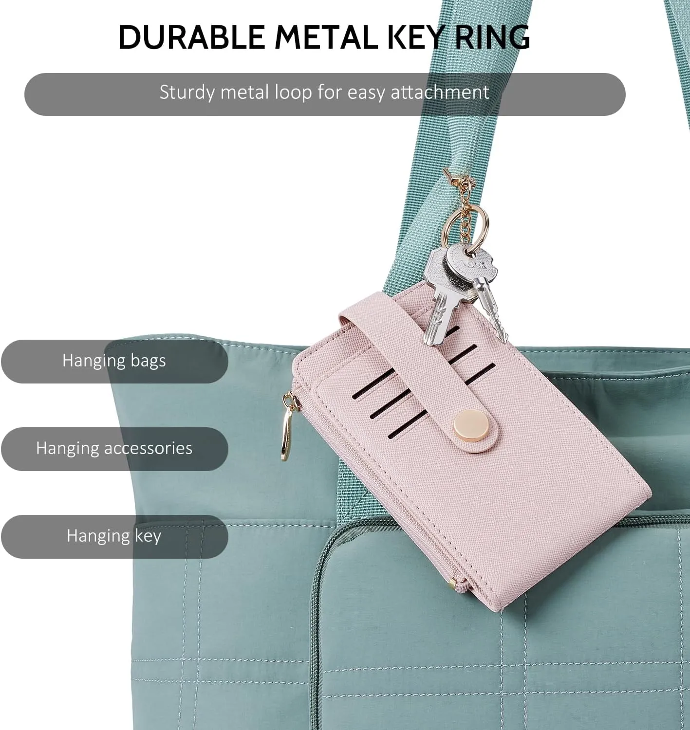 POIUGOYA Slim Wallet for Women,RFID Blocking Bifold Credit Card Holder with Zipper Coin Pocket,ID Window,Keychain