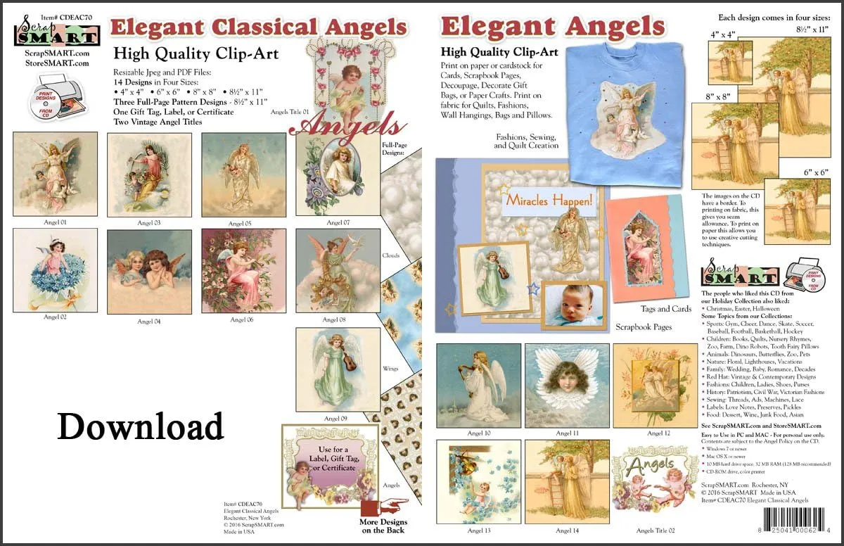 ScrapSMART - Elegant Classical Angels Software Collection [Download]