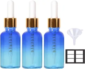 Set of 3, 1ounce Dropper Bottles, Eye Dropper Bottle, Empty Glass Dropper Bottles, Herbal Essence Travel Liquid