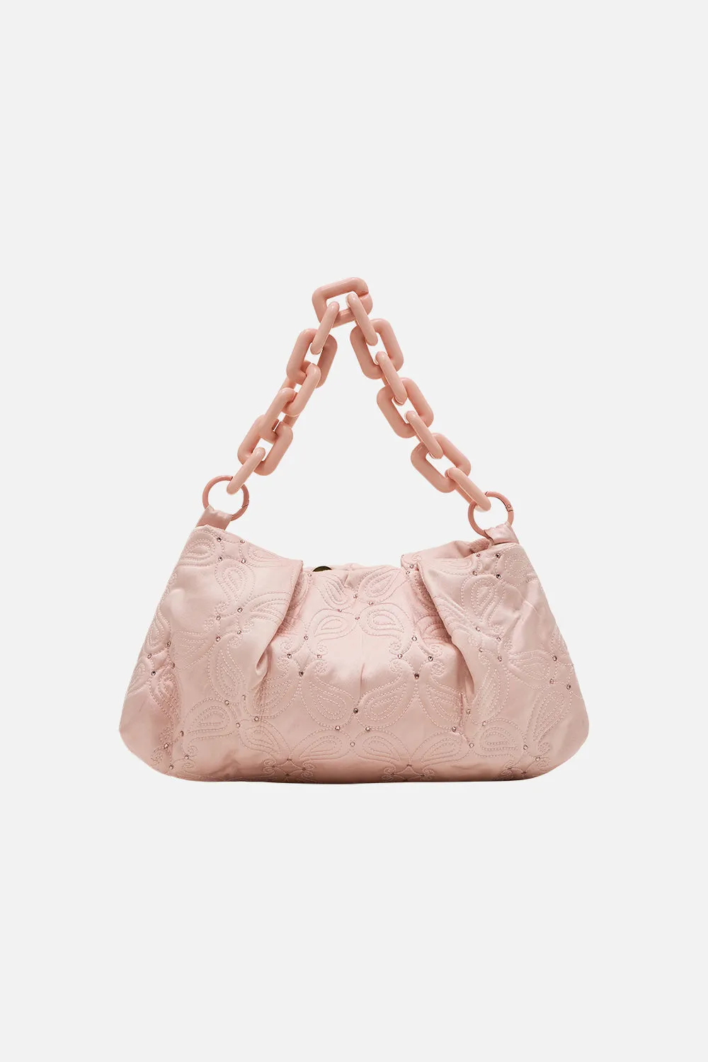 SMALL CLUTCH WITH CHAIN SOLID PINK