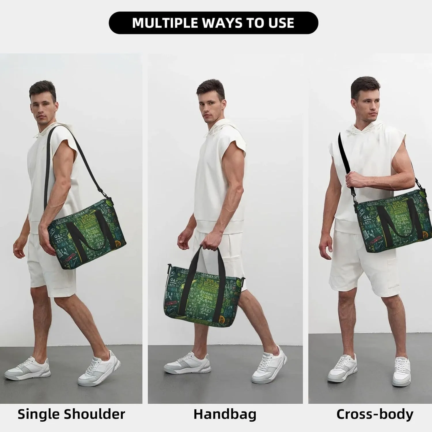 Sports Gym Bag for Women Men Travel Duffel Bag Tote Weekender Bag Carry on Overnight Bag for Travel Swimming Fitness Workout Sports Math question Duffle Bag
