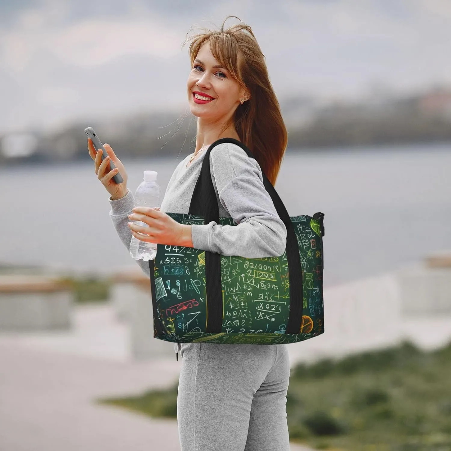 Sports Gym Bag for Women Men Travel Duffel Bag Tote Weekender Bag Carry on Overnight Bag for Travel Swimming Fitness Workout Sports Math question Duffle Bag