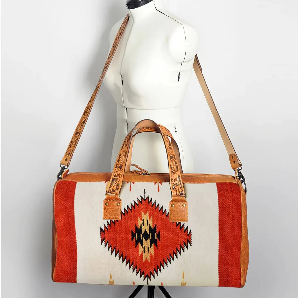 The Journey Matters Western Leather Weekender Duffel